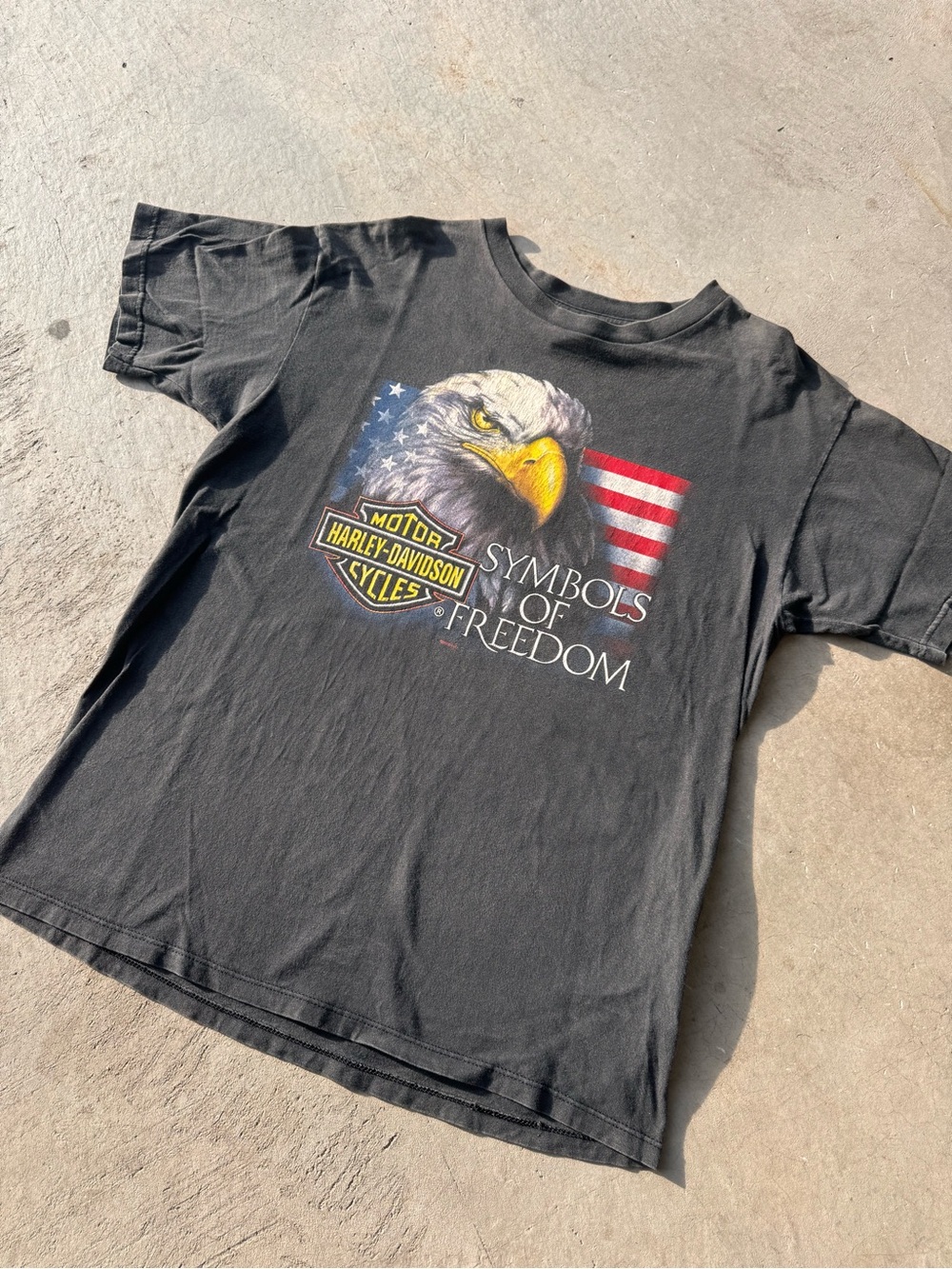 Harley-Davidson Black Tee with White, Yellow and Red Graphic